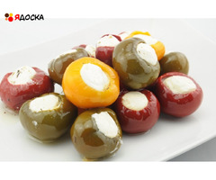 Македонские красные консервированные перчики черри фаршированные сыром - 1,8 чистого веса продукта - 4