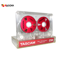 Аудиокассета "TASCAM" с катушками цвета красный металлик - 9