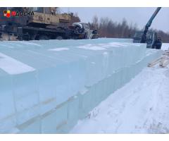 Лед,блоки льда для скульптур, лед строительный