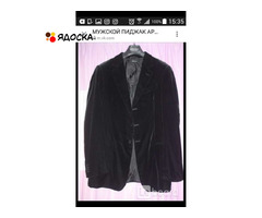 Пиджак мужской armani 48 l черный велюр бархат чехол классика костюм вечерний нарядный мягкий на вых - 2