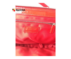 Сумка moschino италия красная замша натуральная лазерная лак кожа бант принт дизайн декор топ лакова - 9