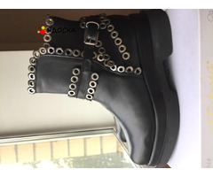 Ботинки новые lestrosa италия кожа 39 черные внутри кожаные осень весна демисезонные обувь женская - 6