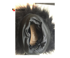 Сапоги чулки новые casadei италия 39 размер черные замша стретч обувь женская мех лиса двойной внутр - 2