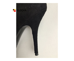 Сапоги чулки новые casadei италия 39 размер черные замша стретч обувь женская мех лиса двойной внутр - 8