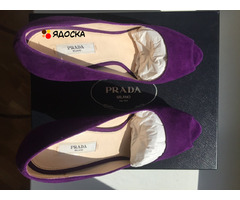 Туфли новые prada италия 39 размер замша сиреневые фиолетовые платформа 2 см каблук шпилька 11 см вн - 3