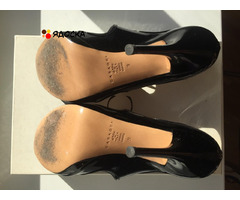 Босоножки туфли casadei италия 39 размер черные лак кожа платформа 1 см каблук шпилька 11 см одевали - 5