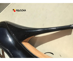 Босоножки туфли casadei италия 39 размер черные лак кожа платформа 1 см каблук шпилька 11 см одевали - 7