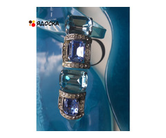 Сланцы сандалии новые casadei италия 39 размер голубые силикон стразы сваровски кристаллы swarovski - 3