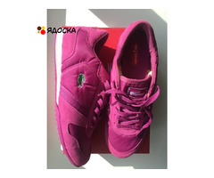 Кроссовки кеды новые lacoste 39 размер замша текстиль цвет розовый фукси подошва легкая обувь женска - 1