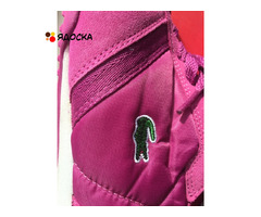 Кроссовки кеды новые lacoste 39 размер замша текстиль цвет розовый фукси подошва легкая обувь женска - 7