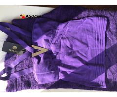 Топ майка новый versace италия 42 44 46 s m размер фиолетовый сиреневый цвет ткань полиамид мягкая т - 1