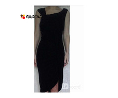 Платье футляр новое sisley 44 46 м черное сарафан вискоза миди длина по фигуре мягкое стретч вечерне - 1
