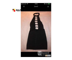 Платье мини 44 46 м черное стрейч новое сарафан туника под чулки футляр по фигуре вечернее стильное - 2