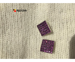 Серьги пусеты бижутерия стразы сваровски swarovski сиреневый фиолетовый кристаллы камни украшение мо - 6
