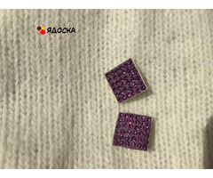 Серьги пусеты бижутерия стразы сваровски swarovski сиреневый фиолетовый кристаллы камни украшение мо - 10