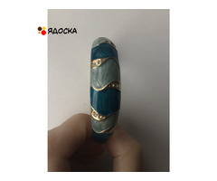 Браслет на руку стразы сваровски swarovski кристаллы голубой синий бижутерия украшения на руку аксес - 5