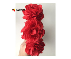 Ободок на волосы в стиле dolce&gabbana красный цветы розы украшение бижутерия аксессуары - 3