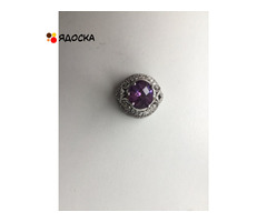 Кольцо новое серебро 19 размер камень аметист фиолетовый сиреневый камни сваровски swarovski кристал - 5