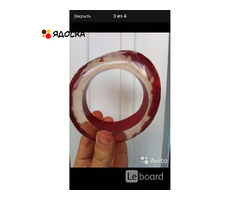 Браслет новый miss sixty красный прозрачный пластик широкий круглый бижутерия вишневый размер средни - 6