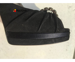 Туфли casadei италия новые размер 39 замшевые черные платформа сваровски стразы swarovski - 9